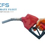 Corporate Fleet Text Logo and Gloved Hand Grabbing Fuel Pump